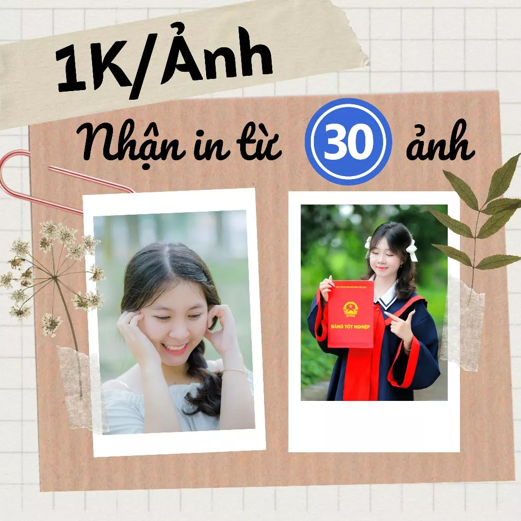 in ảnh theo yêu cầu 1K/ 1ảnh - nhận in từ 30 tấm in trên 50 ảnh có quà