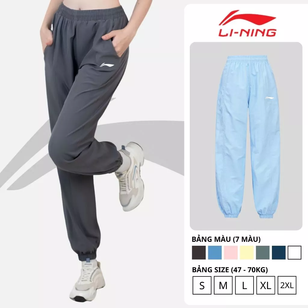 Quần thể thao nữ Li-Ning, Quần Jogger Pants nữ vải gió mềm mát thời trang tập gym, chạy bộ, YOGA