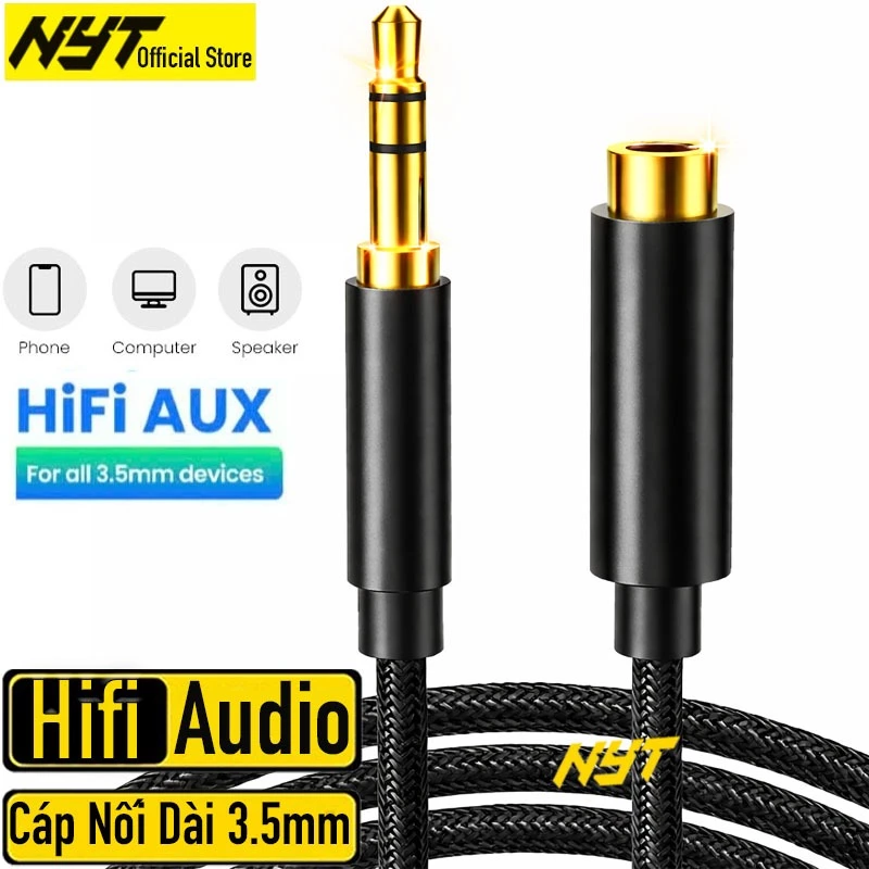 Dây Nối Dài Tai Nghe 3.5mm 2-3 Khấc Hỗ Trợ Mic Cao Cấp NYT ATN102 Bảo Hành 12T Đổi Mới