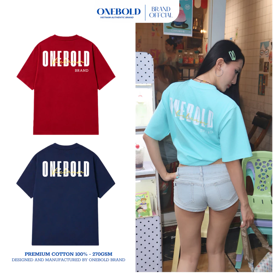 Áo Thun Oversize “VIETNAM”Brad ONEBOLD Cotton 270gsm, Áo Phông Form Rộng Nam Nữ - OB019