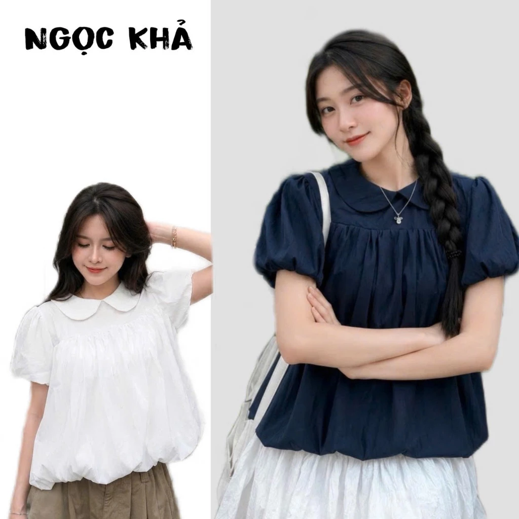 Áo kiểu hottrend nữ áo bí cổ sen xinh xắn trẻ trung Thời Trang Nữ