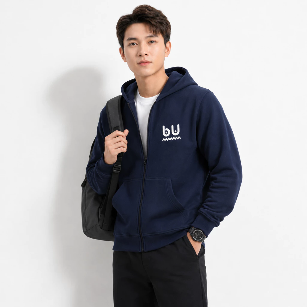 Áo Khoác Hoodie Zip Nam Tay Phồng Nón Rộng 2 Lớp Vải Nỉ Chính Dày Dặn Chống Nắng - FAGU