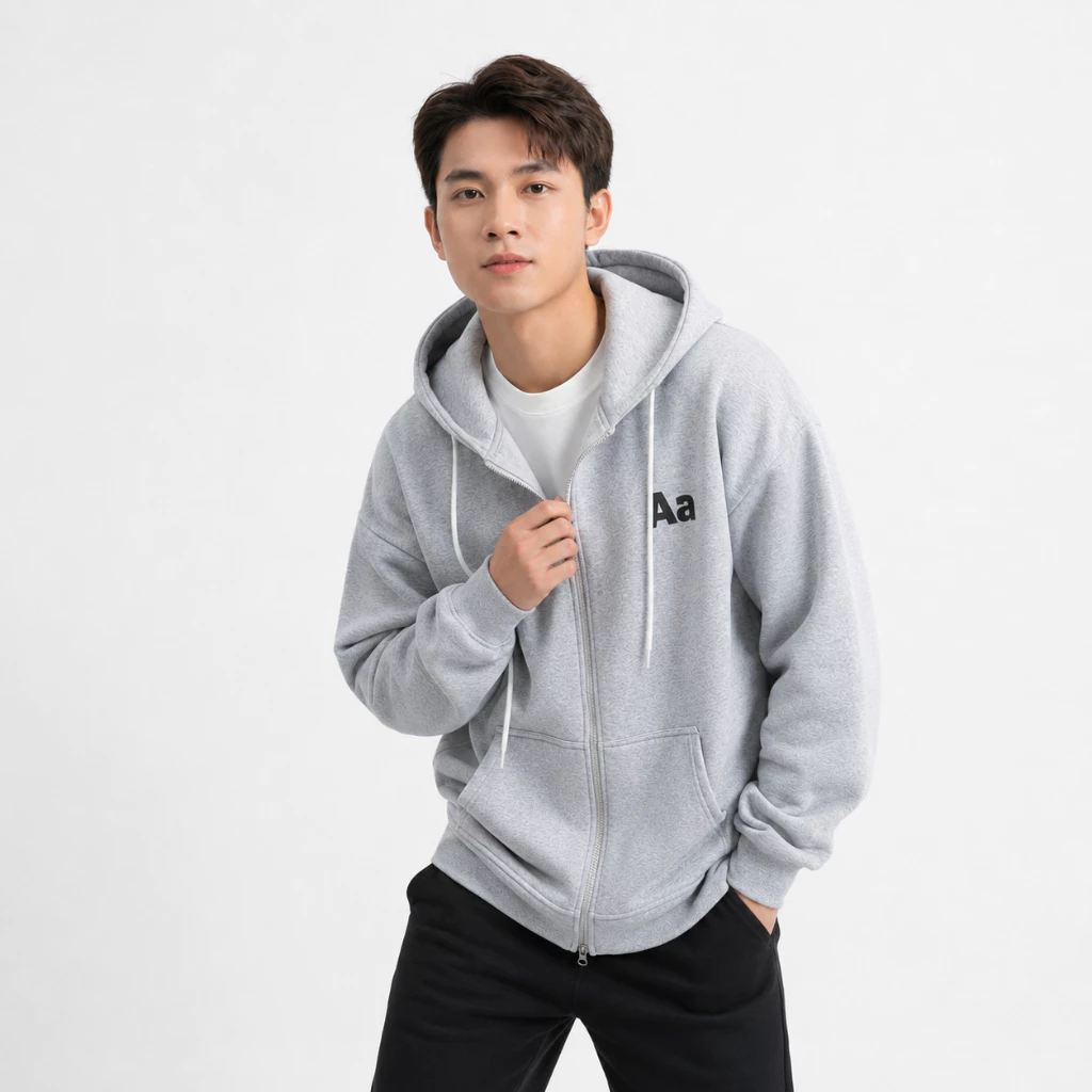 Áo Khoác Hoodie Zip Nam AA Tay Phồng Nón Rộng 2 Lớp Vải Nỉ Dày Dặn Chống Nắng - FAGU