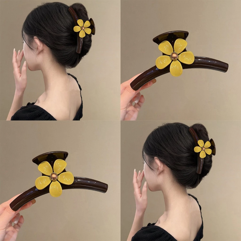 Kẹp Tóc Hoa Acetate Pháp Vintage Nữ – Kẹp Càng Cua Bản Lớn Cao Cấp Giữ Tóc Chắc Phong Cách Thanh Lịch 2026