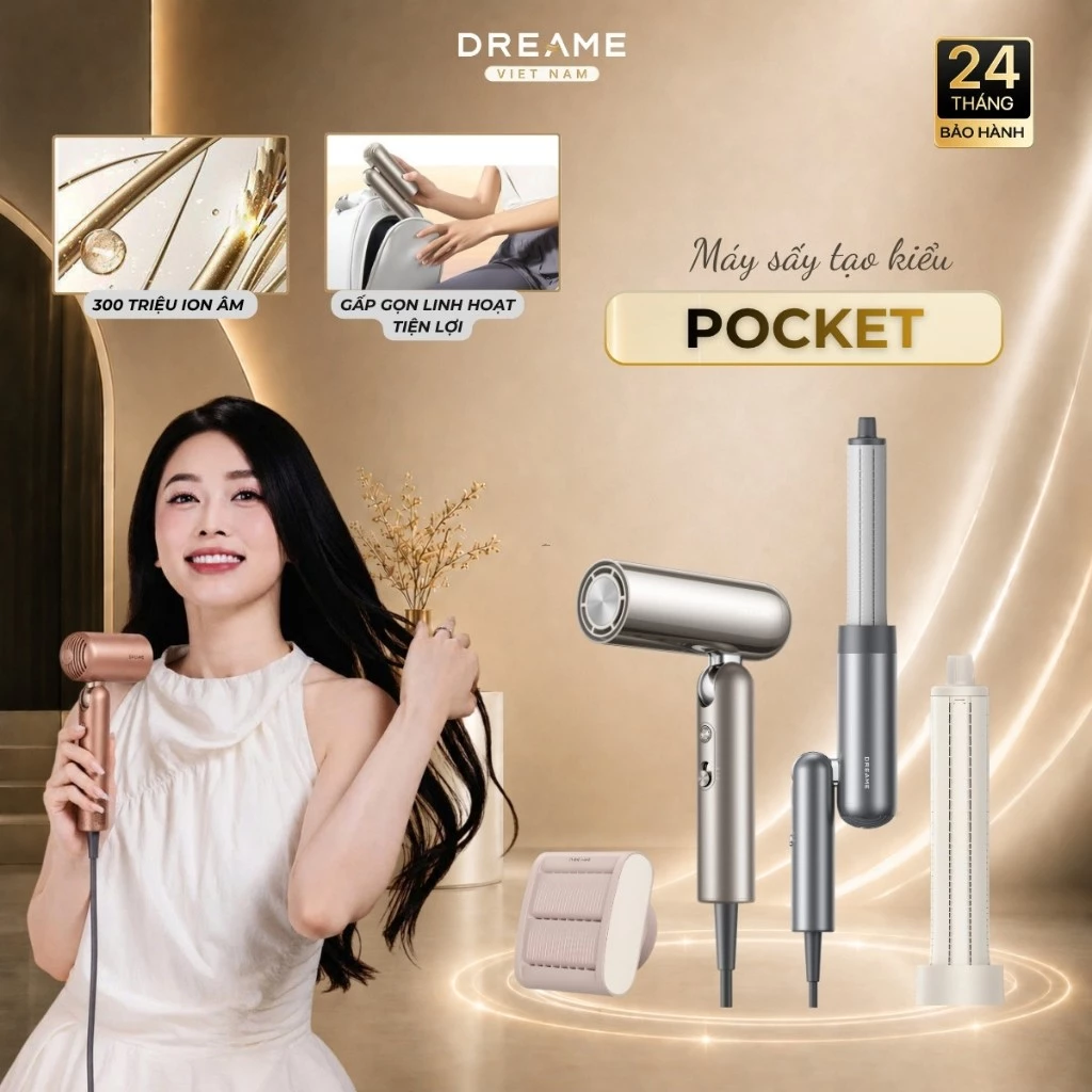 Máy Sấy Tạo Kiểu Tóc Dreame Hair Pocket | Công Nghệ Bảo Vệ Tóc | Chế Độ Sấy Đa Năng