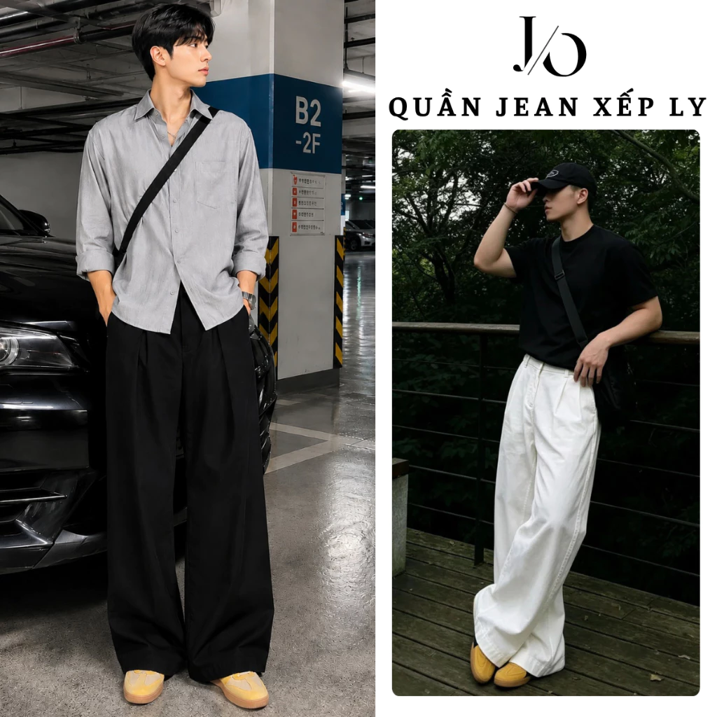 Quần Kaki XẾP LY Nam Nữ Nửa Cạp Chun Suông Ống Rộng Khóa Kéo Màu Trắng Đen Cạp Chun Ống Đứng Dáng Dài MIAA
