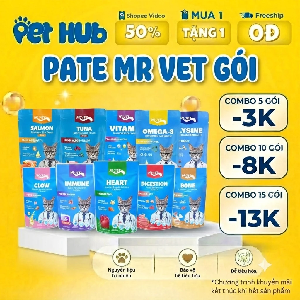 [70g] Pate MR VET Gói 70g Thức Ăn Ướt Cho Mèo Bổ Sung Dinh Dưỡng Toàn Diện