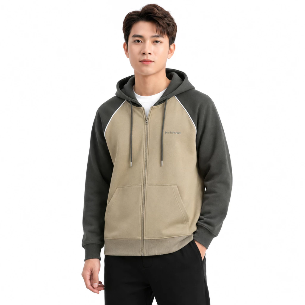 Áo Khoác Hoodie Zip Nam Mister Tay Phồng Nón Rộng 2 Lớp Vải Nỉ Dày Dặn Chống Nắng - FAGU
