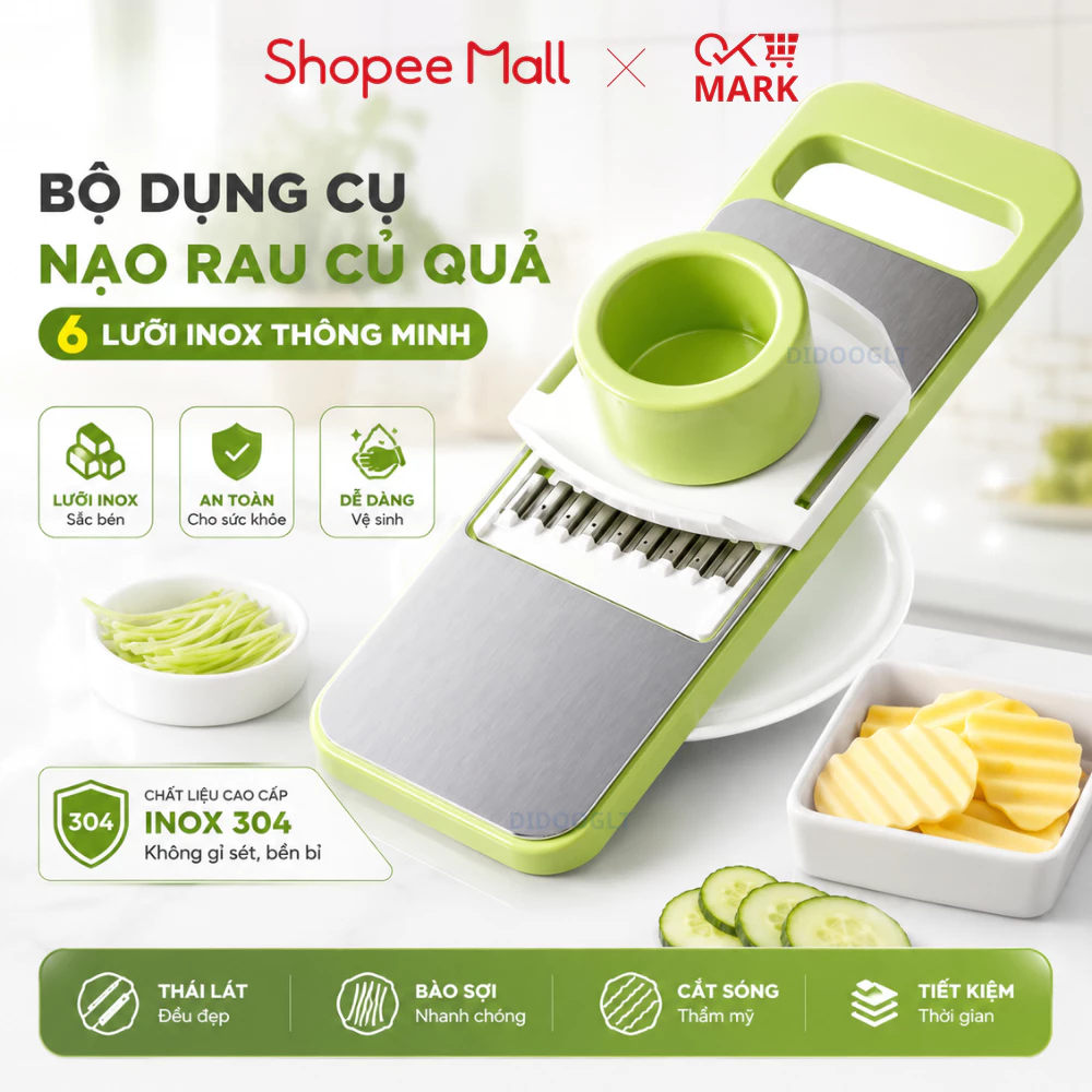 Dụng Cụ Bào Rau Củ DIDOOGLT Inox 304 - Dao Bào Thái Lát, Bào Sợi Đa Năng