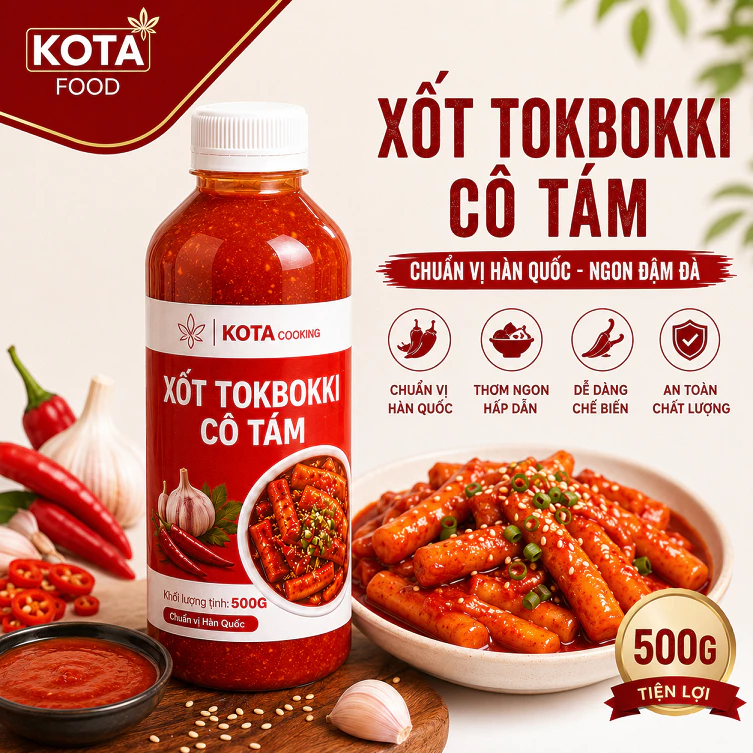 Sốt TOKBOKKI CÔ TÁM (Loại Chai 500G và 1KG)