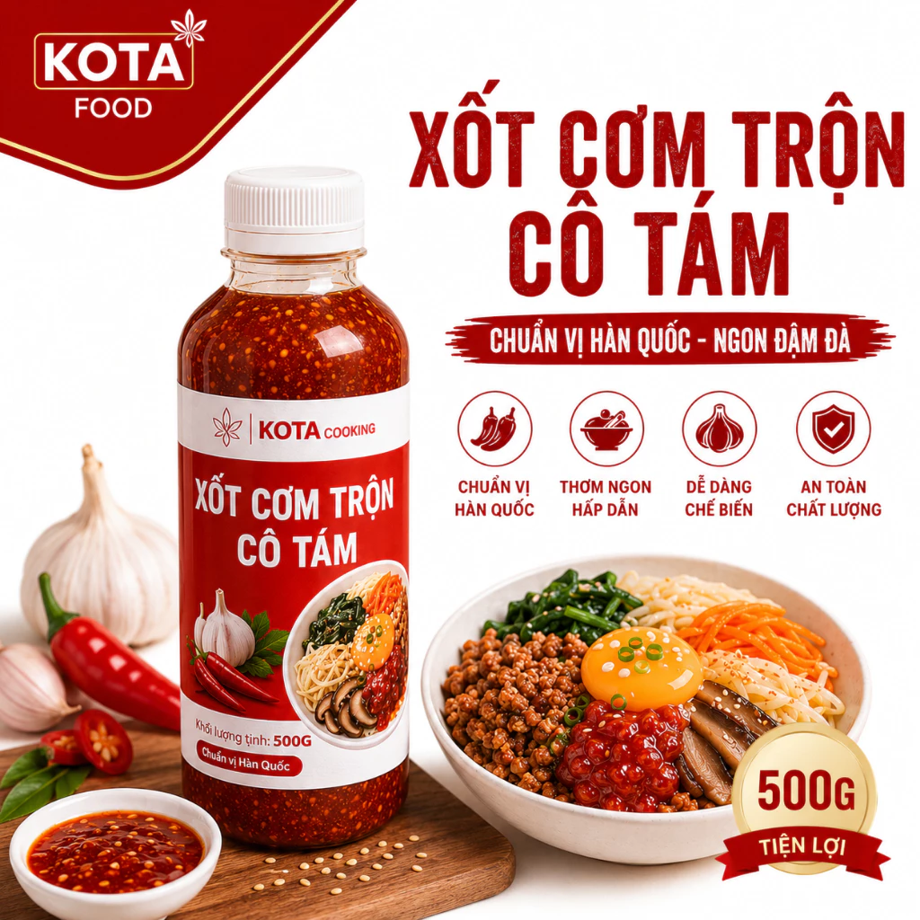 Sốt Cơm Trộn Cô Tám Chuẩn Vị Hàn Quốc Chai 500g