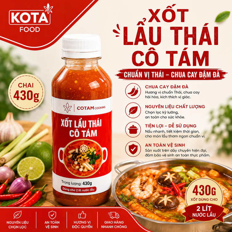 Xốt Lẩu Thái Cô Tám (Chai 430g)