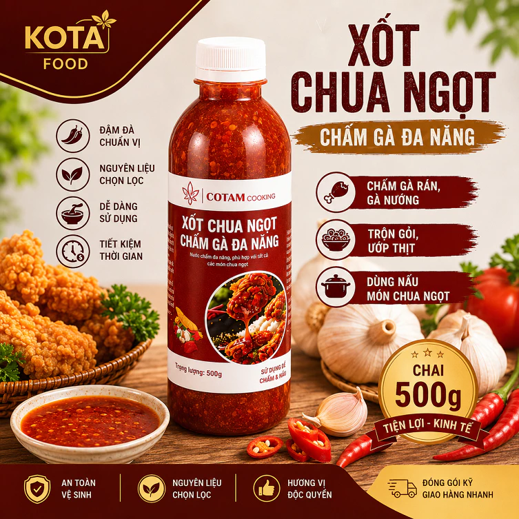 Xốt Chua Ngọt Chấm Gà Đa Năng 500g