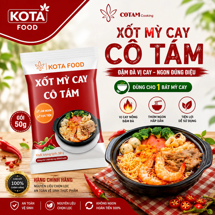 10 gói sốt Mỳ Cay cô Tám gói 50g