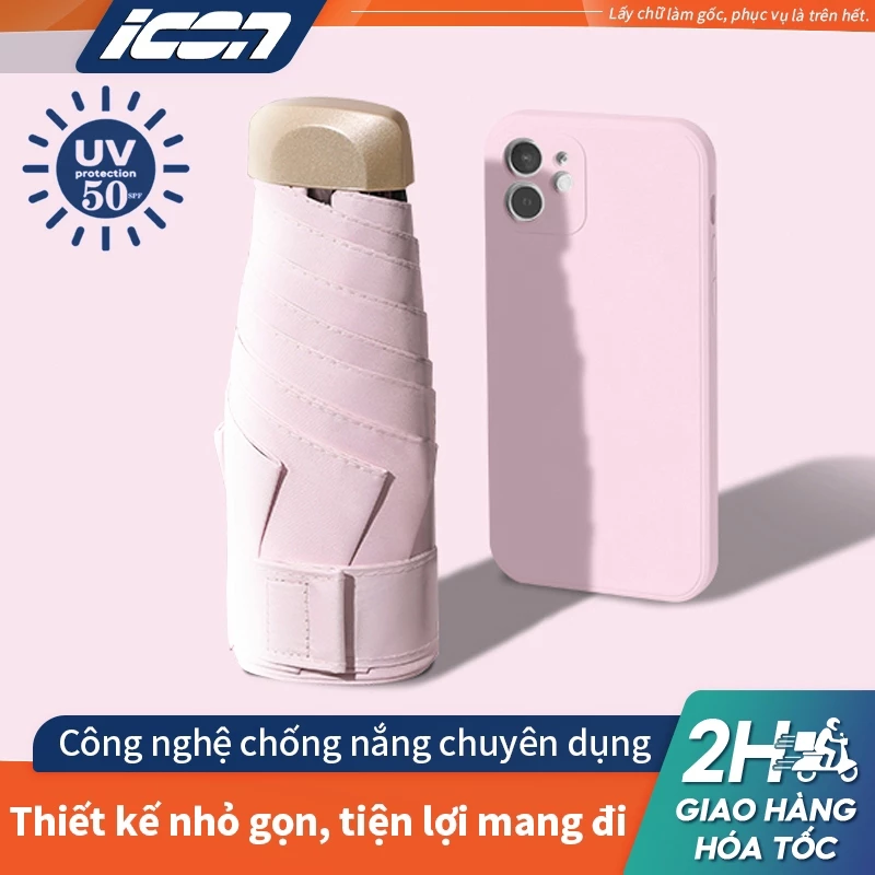 Ô Dù Mini ICON Chống UV - Ô Che Mưa Gấp Gọn, Siêu Nhẹ, Chống Nắng Hiệu Quả, Tiện Lợi Mang Theo