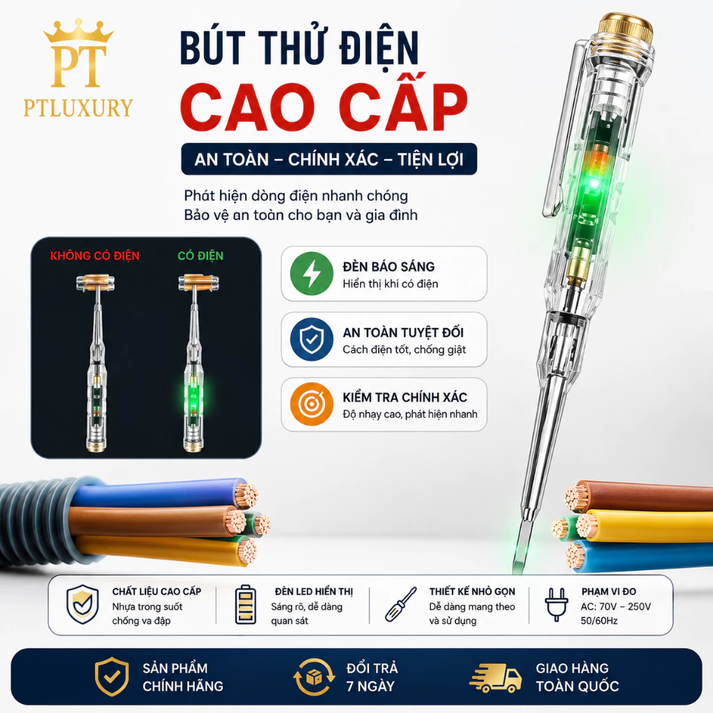 Bút Thử Điện PTLUXURY Không Tiếp Xúc Chuyên Dụng