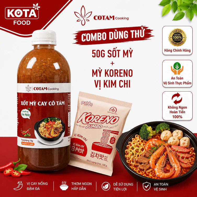 Xốt Mỳ Cay Cô Tám (Chai 1kg)