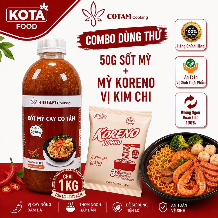 Sốt mỳ cay cô Tám  (chai 1KG)