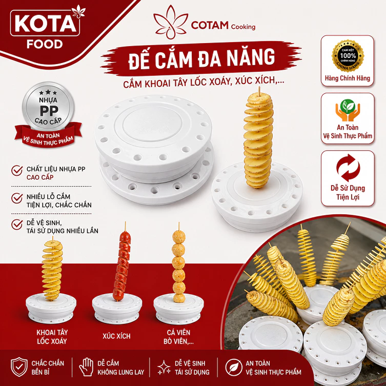 Khay, đế cắm khoai tây lốc xoáy