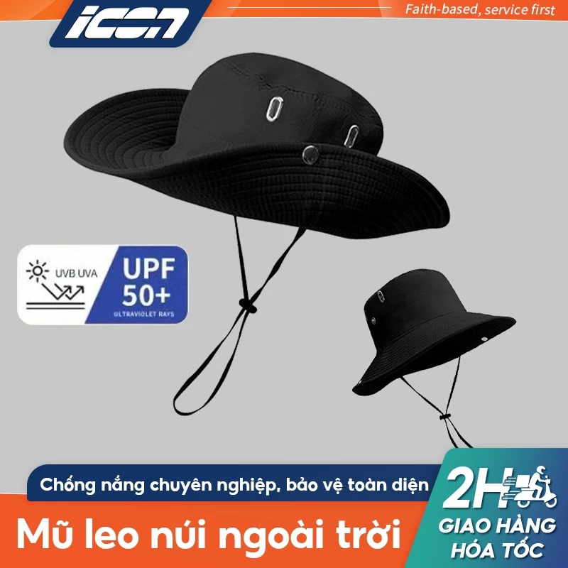 ICON Mũ bucket cao bồi chống nắng  cho nam nữ thoáng khí, bảo vệ UV, lý tưởng cho đi xe, câu cá, leo núi, du lịch