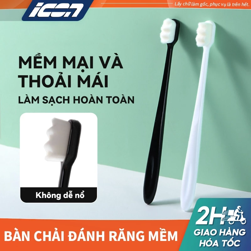 ICON Bao gồm 6 cây bàn chải đánh răng lông siêu mịn mềm mại (Tặng hộp đựng bàn chải)