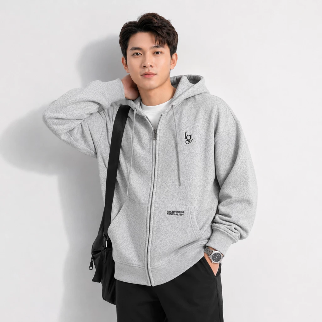 Áo Khoác Hoodie Zip Nam NQ3 Tay Phồng Nón Rộng 2 Lớp Vải Nỉ Dày Dặn Chống Nắng - FAGU