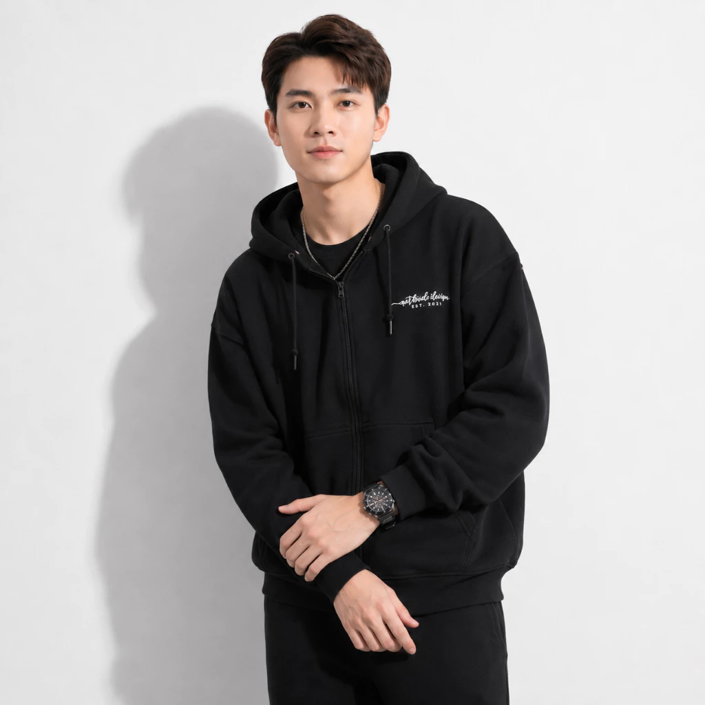 Áo Khoác Hoodie Zip Nam Notbad Tay Phồng Nón Rộng 2 Lớp Vải Nỉ Dày Dặn Chống Nắng - FAGU