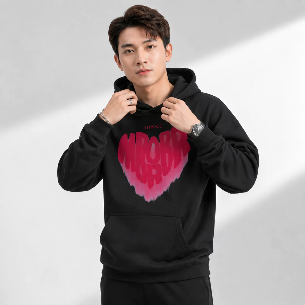 Áo Hoodie Heart Tay Phồng Nón 2 Lớp Vải Nỉ Bông Dày Dặn Form Rộng Nam Nữ Chống Nắng - FAGU