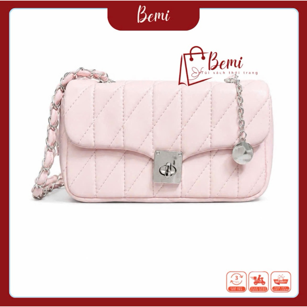 Túi xách size 21, kèm charm treo, dáng túi basic hợp mọi lứa tuổi [DXU]