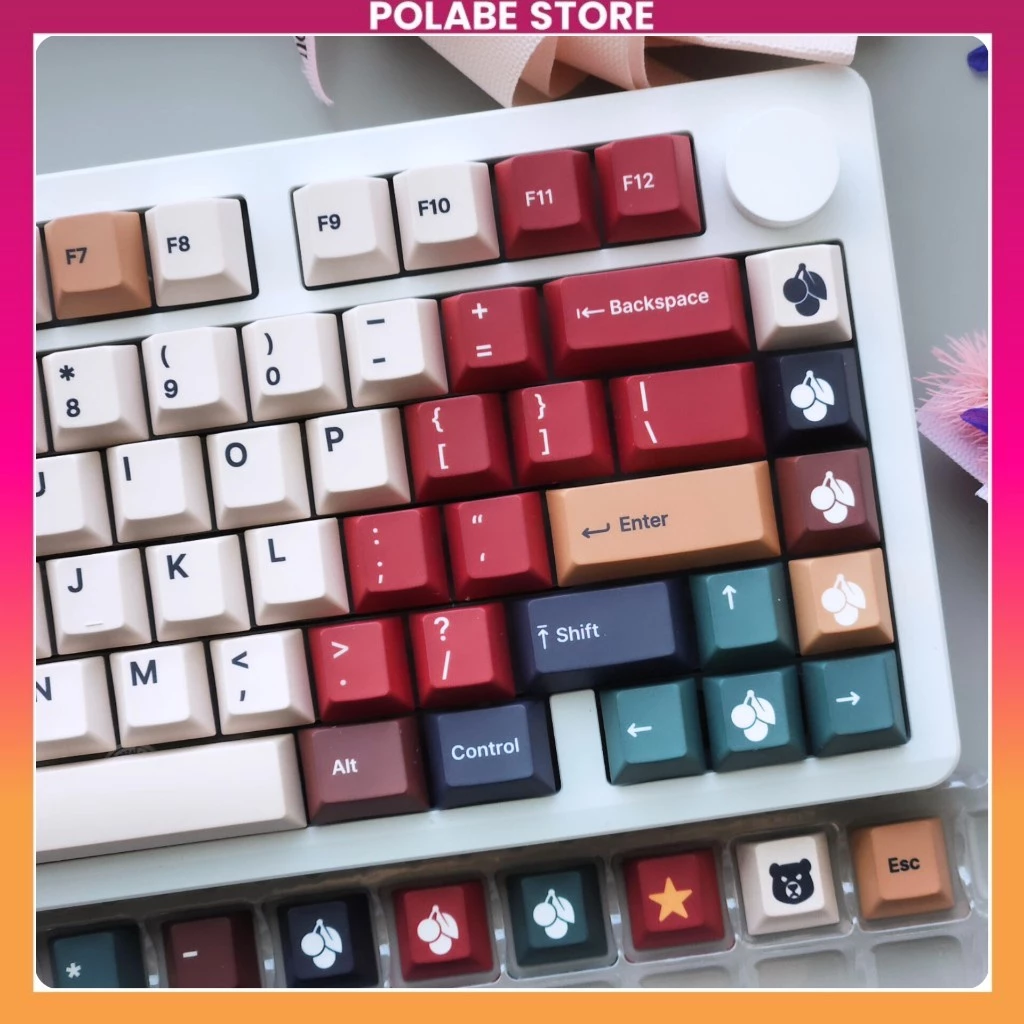 Keycap Mixed Light R3 Retro Mitoby Cherry Profile PBT Dyesub Keycap Bàn Phím Cơ 60 65 75 TKL Polabe
