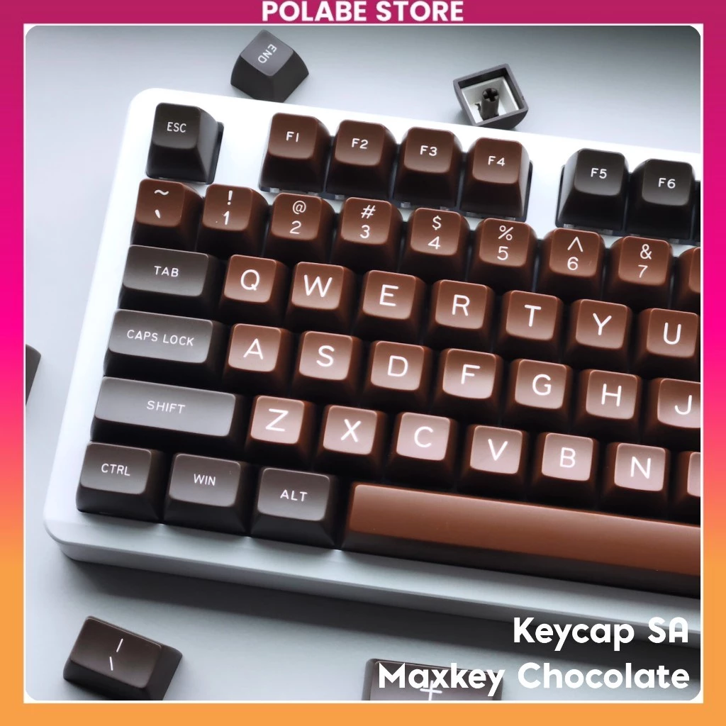 Keycap Maxkey Chocolate SA profile Keycap SA ABS bàn phím cơ Polabe Store