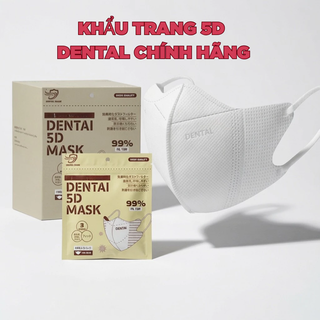 Thùng 600- 400 Cái khẩu trang 5D DENTAL MASK chính hãng chống tia Uv,Nắng và Bụi Mịn