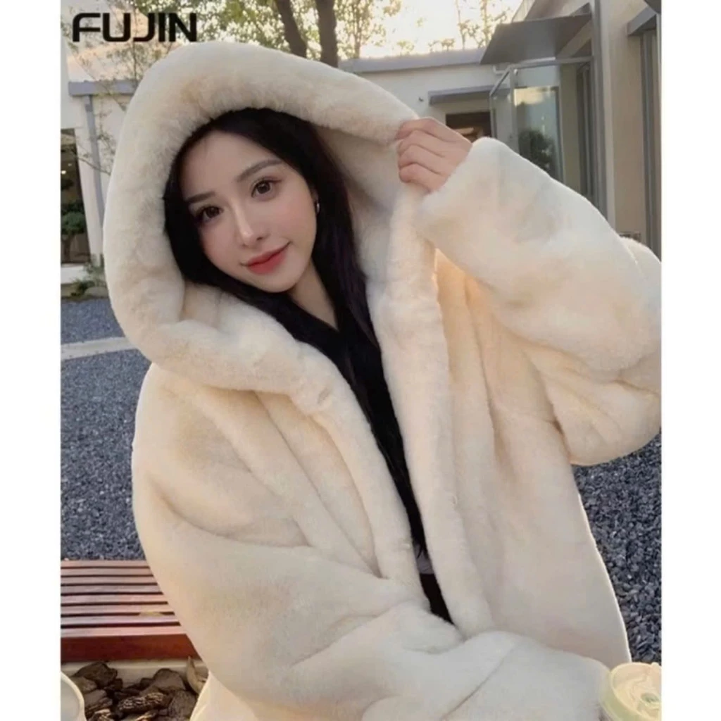 Áo Khoác Lông Thỏ Trơn Mềm Mượt 2 Lớp Dày Dặn Form Dáng Unisex Nam Nữ Thời Trang Cực Hottrend Dày Dặn Ấm Áp