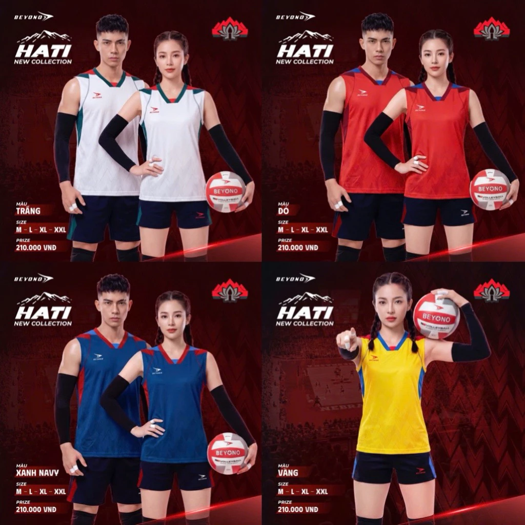 Bộ quần áo bóng chuyền sát nách BEYONO HATI, đồ bóng chuyền ba lỗ nam nữ cho ngày hè thoáng mát , năng động