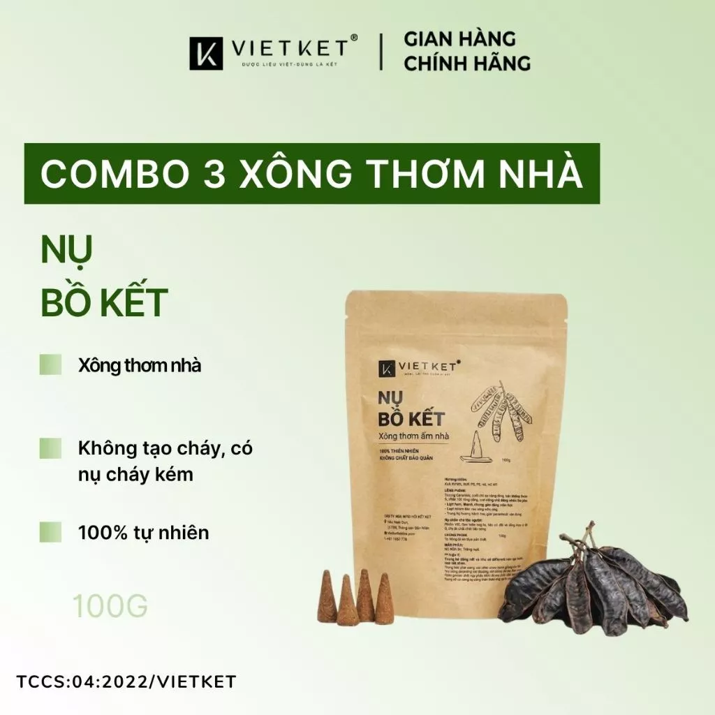 50-55 Nụ bồ kết Vietket - Có nụ chá,y kém vì không tạo cháy, X.ông thơm ấm nhà, xô,ng nhà tẩy uế, thư giãn