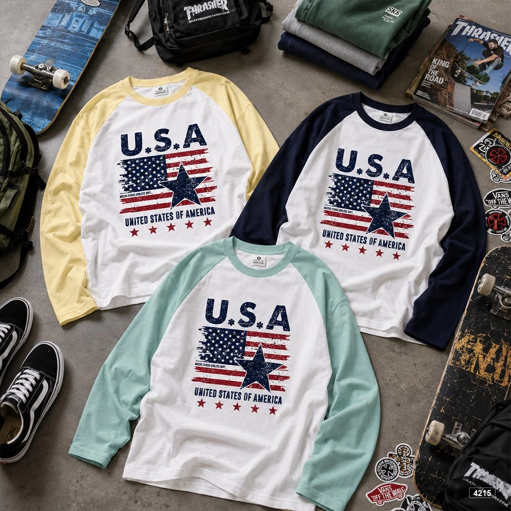 Áo Thun Nam Nữ Tay Dài Raglan Form Boxy Unisex, Áo Phông Form Rộng Oversize BST Street Style Hot Trend Hàn Quốc