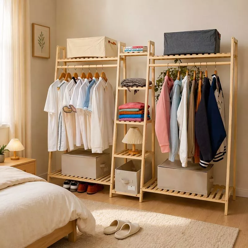 Tủ quần áo 2 khoang DECOR HT Kệ Treo Quần Áo 2 3 Khoang