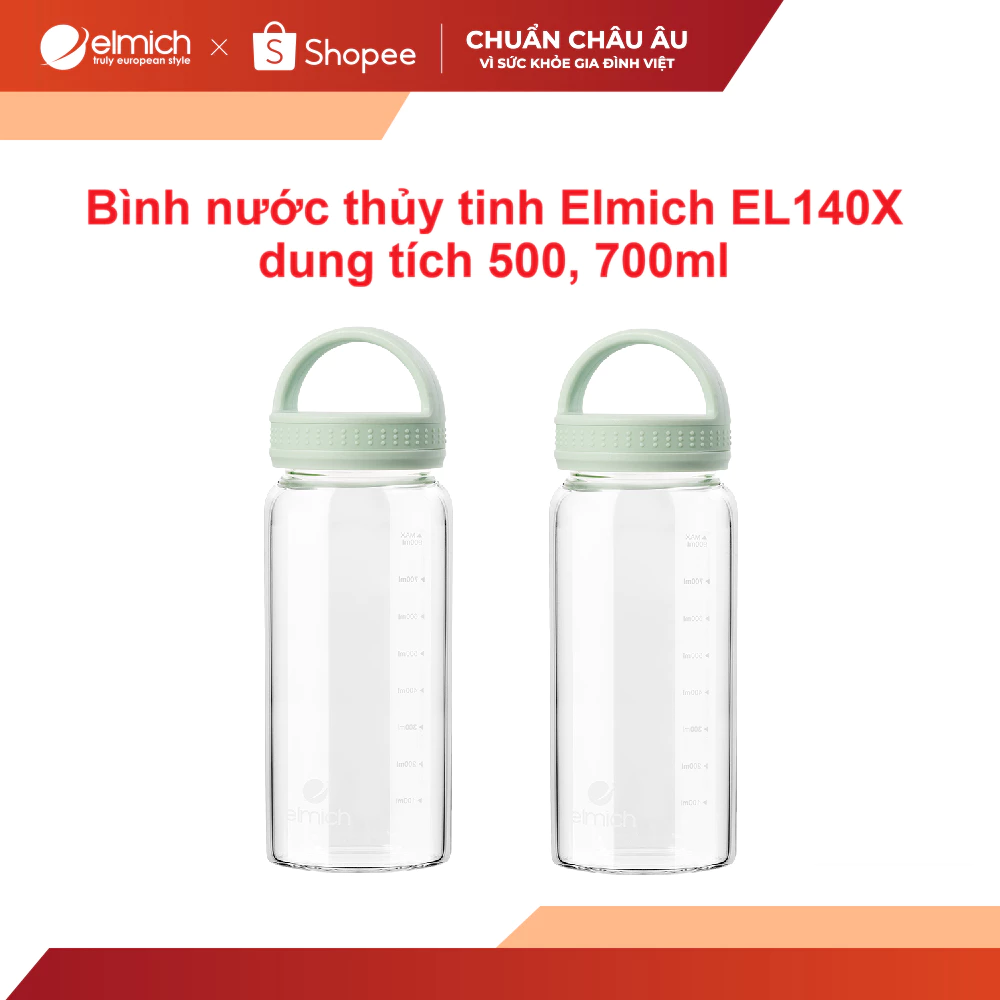 Bình nước thủy tinh Elmich EL140X dung tích 500, 700ml
