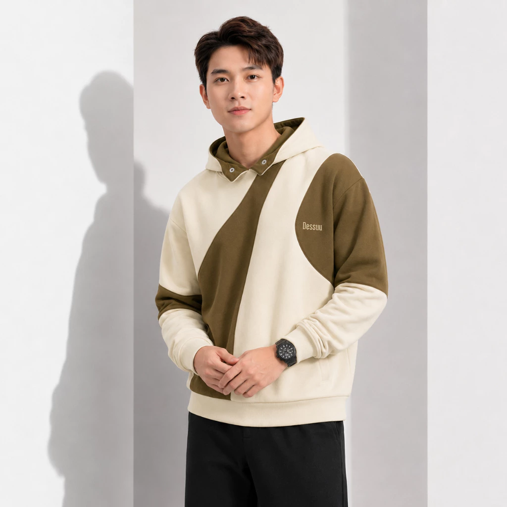 Áo Hoodie Desu Tay Phồng Nón 2 Lớp Vải Nỉ Chính Dày Dặn Form Rộng Nam Nữ Chống Nắng - FAGU