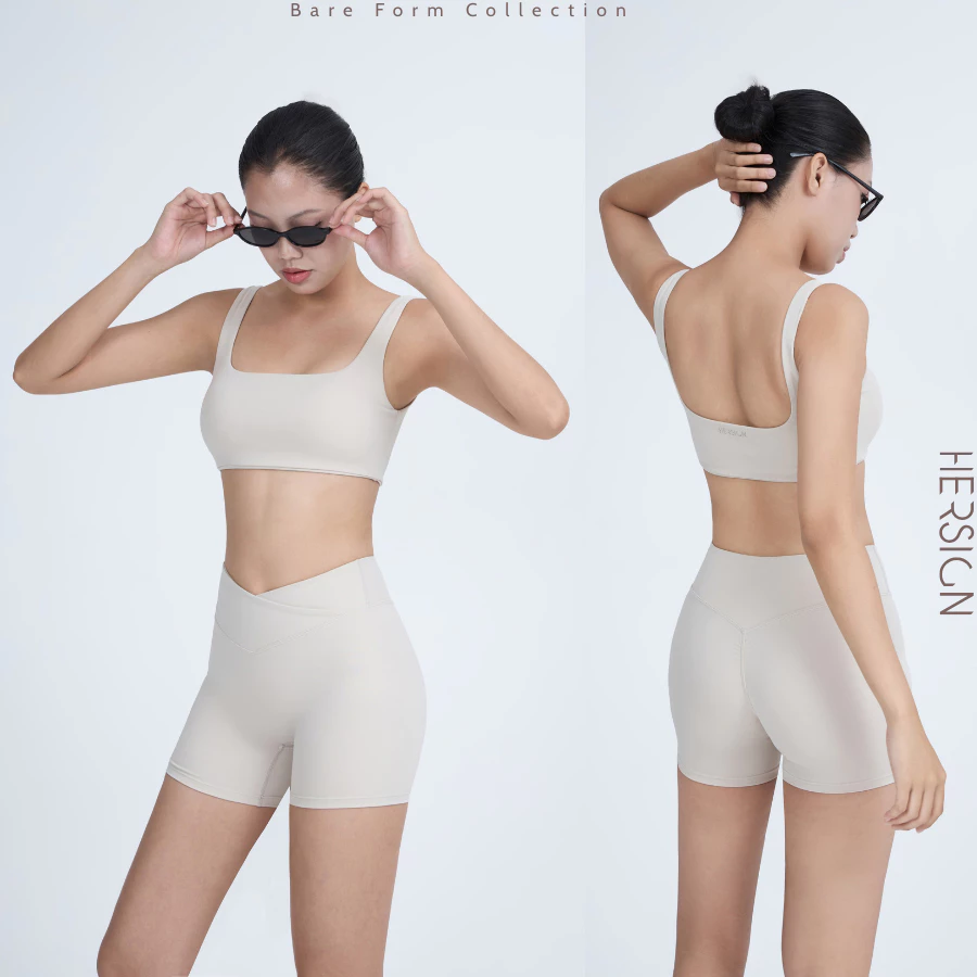 HERSIGN Set tập yoga cao cấp nữ ngắn Bộ đồ tập gym nữ mùa hè SET207 BST HERSIGN Bare Form