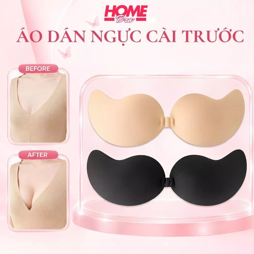 Áo dán ngực mút mỏng nhẹ có lỗ thoáng khí, Miếng dán ngực cài trước tiền lợi nâng ngực tạo khe D0129