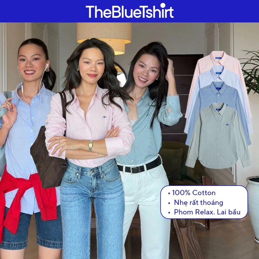 TheBlueTshirt - Áo sơ mi phom relax cho nữ - Áo Daily Shirt - Women
