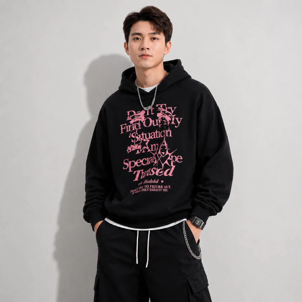 Áo Hoodie Tusid Tay Phồng Nón 2 Lớp Vải Nỉ Bông Dày Dặn Form Rộng Nam Nữ Chống Nắng - FAGU
