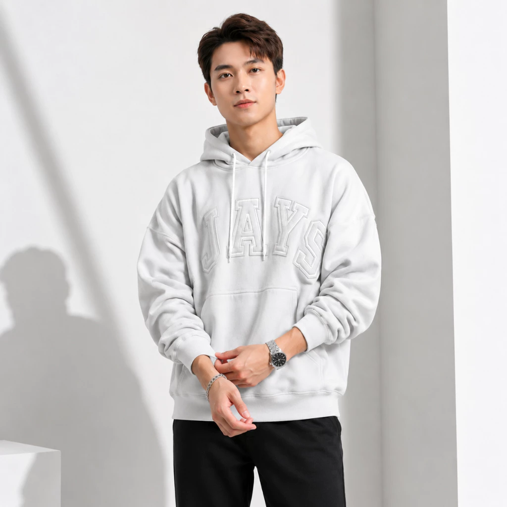 Áo Hoodie JJAYS Tay Phồng Nón 2 Lớp Vải Nỉ Bông Dày Dặn Form Rộng Nam Nữ Chống Nắng - FAGU