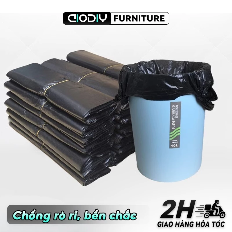 AIODIY Túi rác Túi bóng đen hàng đẹp loại  Túi rác có thể phân hủy sinh học nhà bếp phòng vệ sinh