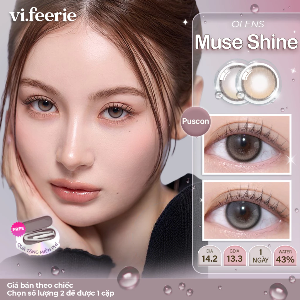 (OLENS) Kính áp tròng (lens) giãn tròng 1 ngày MUSE SHINE chính hãng -  Vi Feerie Lens