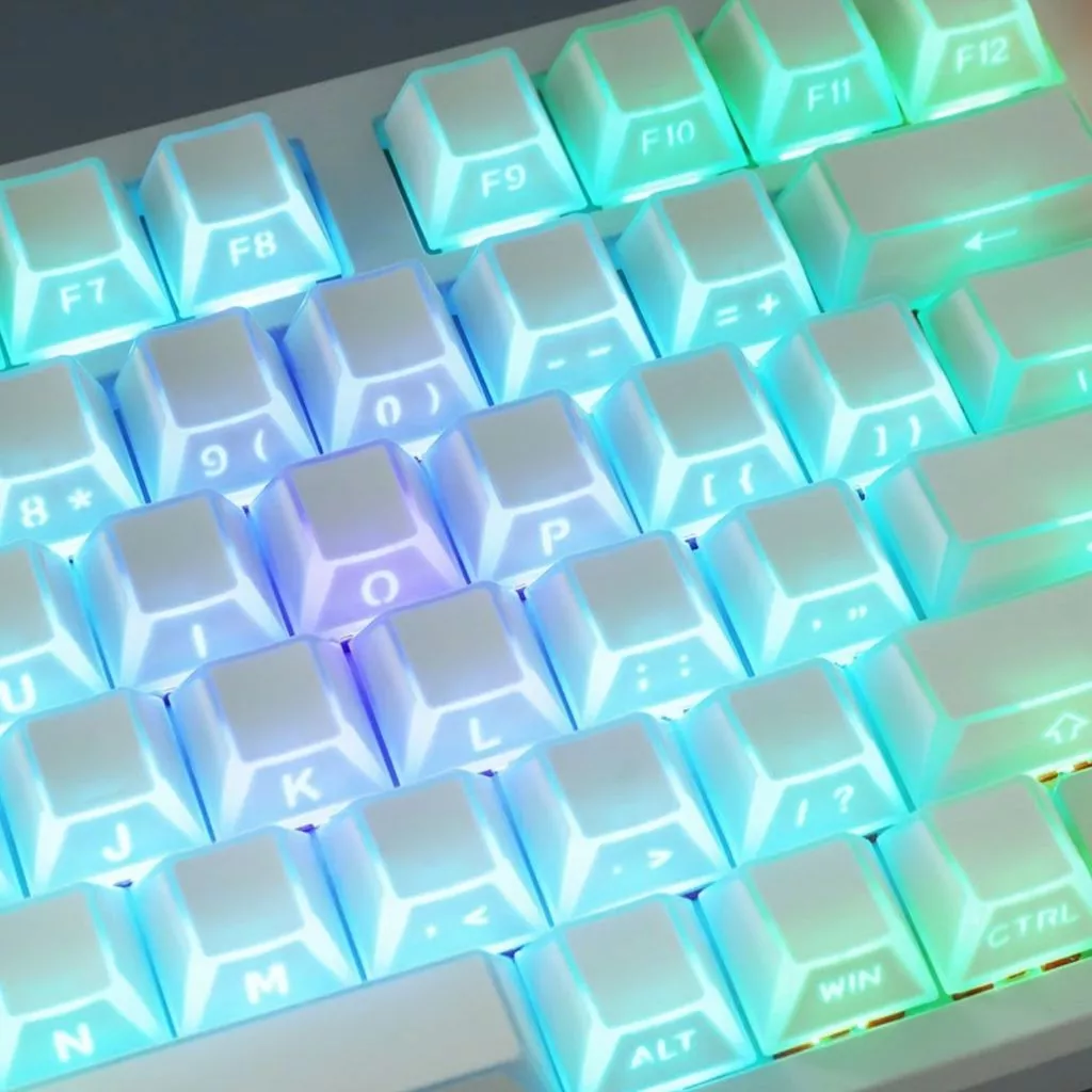 BỘ KEYCAP REFLECTION LIGHT SHADOW BLACK / WHITE (PBT + PC/CHERRY PROFILE/132 PHÍM)