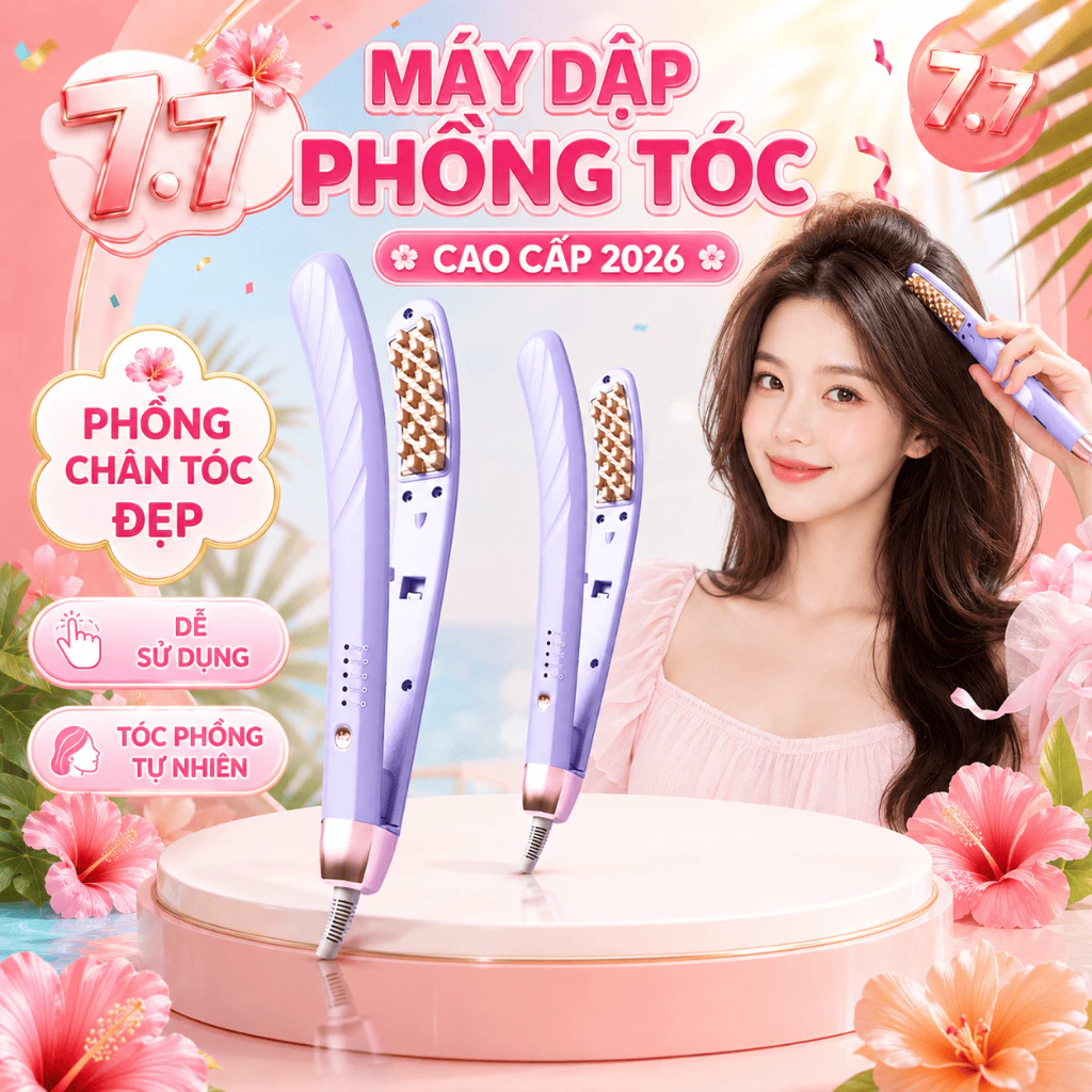 [HOẢ TỐC HCM] Máy dập phồng chân tóc,dập xù chân tóc vuông KEYSHE phủ Ceramic phồng tự nhiên, bảo vệ tóc tại nhà