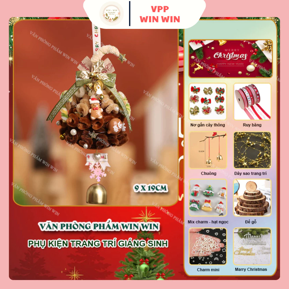Phụ kiện giáng sinh, Phụ kiện trang trí Cây thông Noel nhiều mẫu, Nhiều màu sắc cực xinh