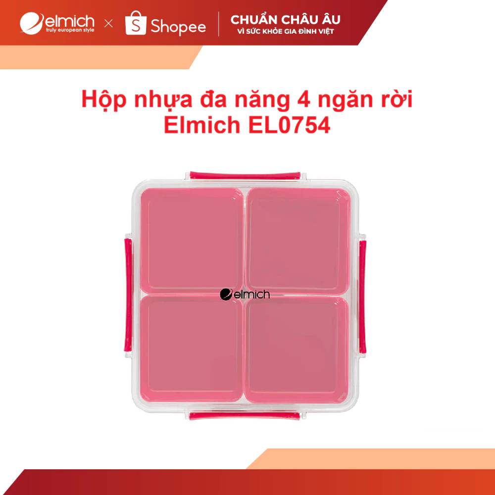 Hộp nhựa đa năng 4 ngăn rời Elmich EL0754